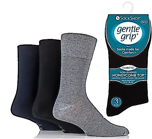 Gentle Grip 3 Pack Diabetic Socks Multi